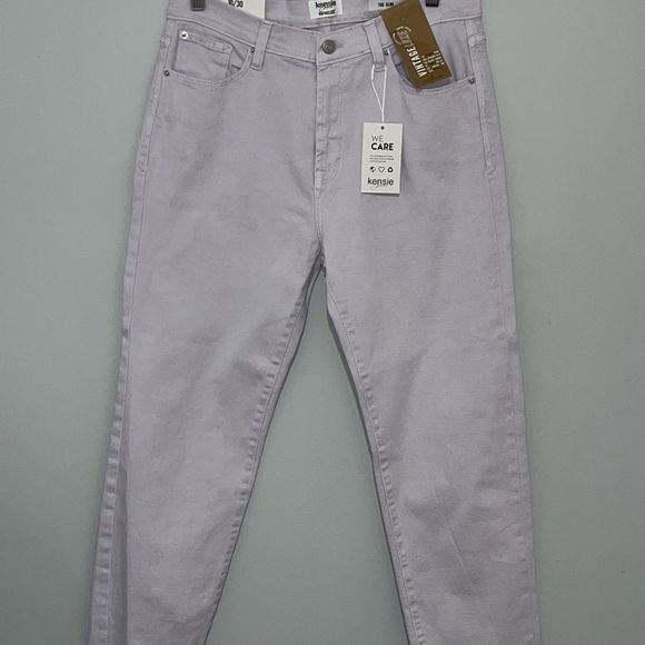 Kensie size 10/30 lilac denim slim fit with raw edge hem NWT - Picture 13 of 14